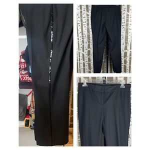 Ideology Black Sequin Tuxedo Stripe Boy Leg Dress Pants sz 4